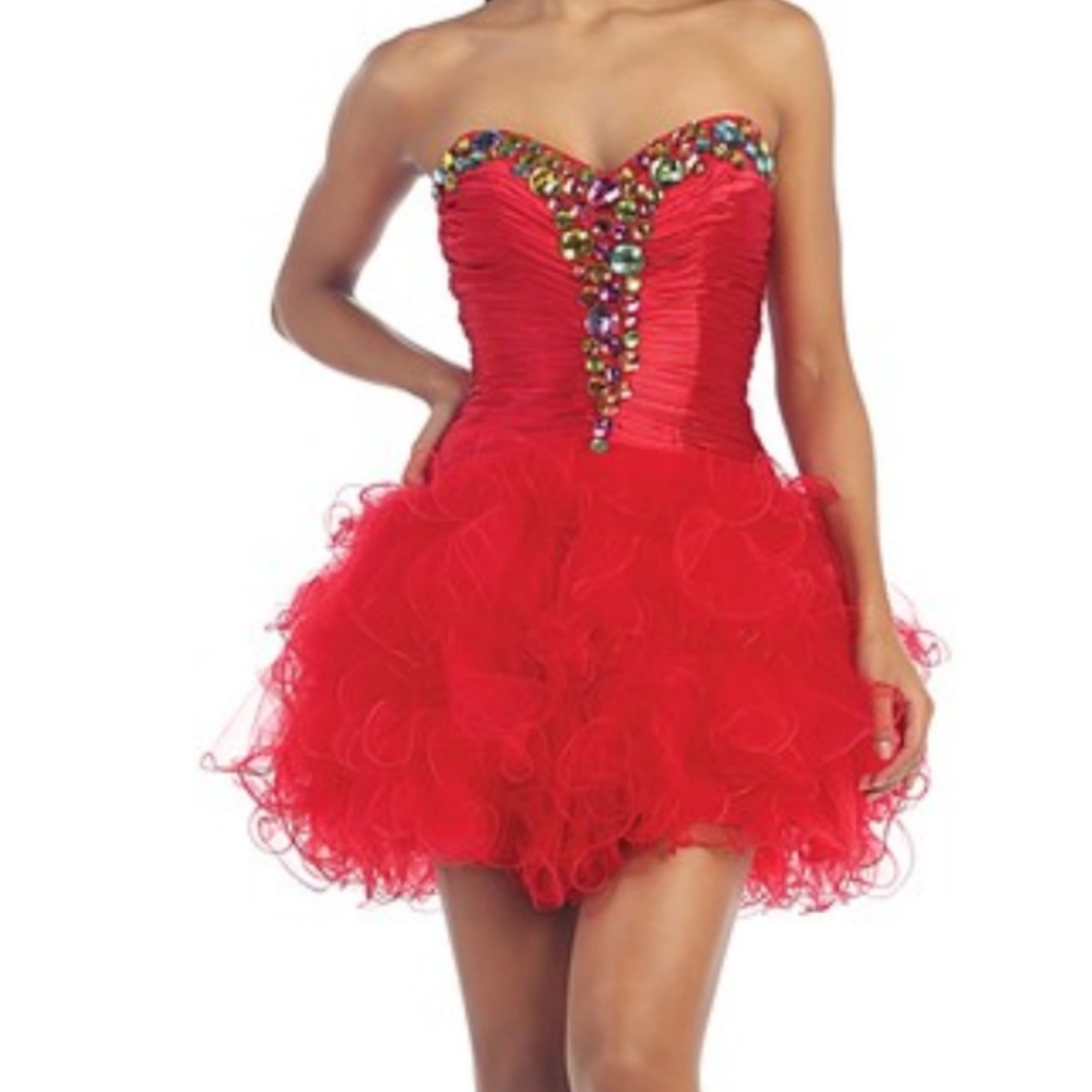 Strapless party homecoming dress